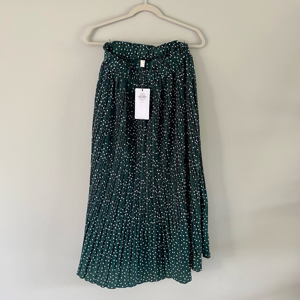 Green Poka Dot Long Skirt